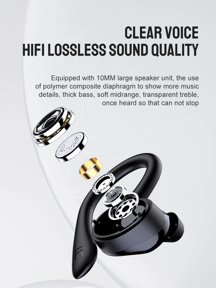 Tws Sports Headset Wireless Ear Hook Stereo Waterproof Bluetooth Earphone